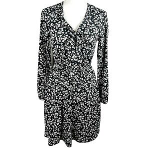 knee length dresses for ladies Yumi Black Floral Satin Pleated Midi Dress main image 0